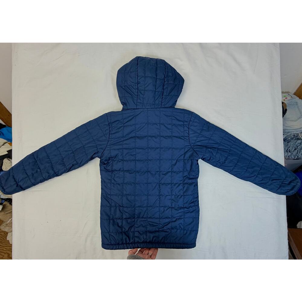 Columbia Youth Medium 10/12 Blue Puffer Jacket Hooded Quilted Zip Coat Kids